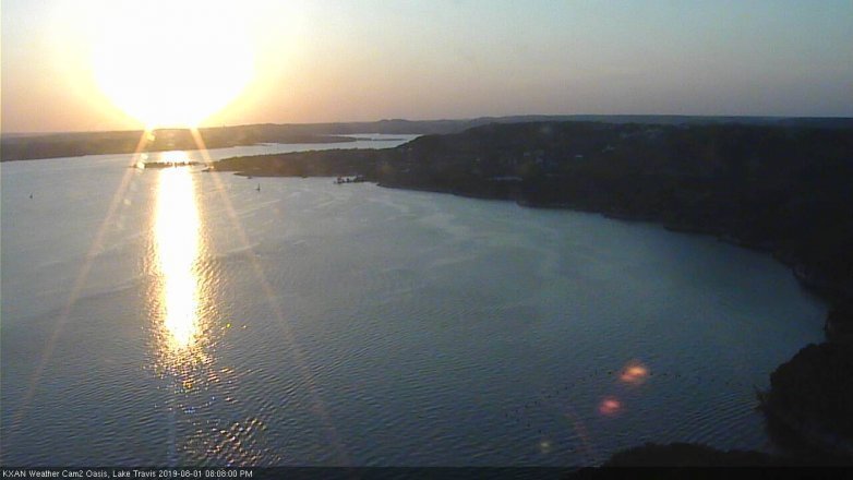 Lake Travis webcam, August 1, 2019 7:10 PM CT