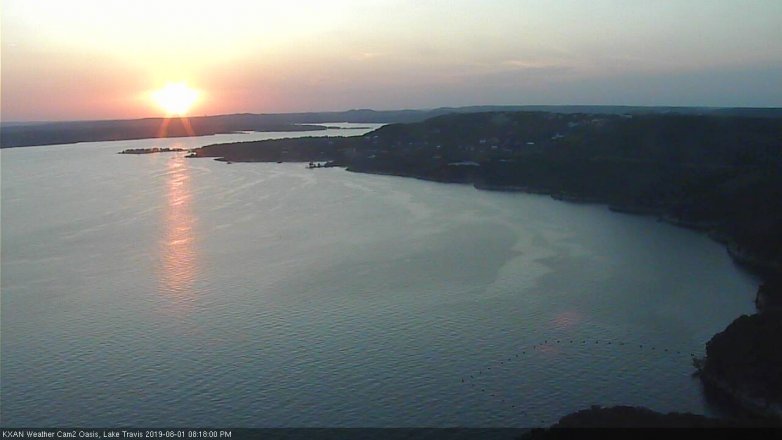 Lake Travis webcam, August 1, 2019 7:20 PM CT