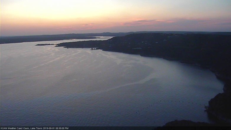 Lake Travis webcam, August 1, 2019 7:40 PM CT