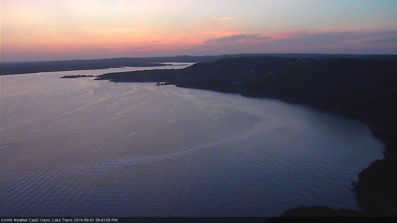 Lake Travis webcam, August 1, 2019 7:45 PM CT