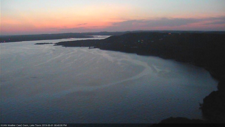 Lake Travis webcam, August 1, 2019 7:50 PM CT