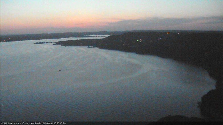Lake Travis webcam, August 1, 2019 7:55 PM CT