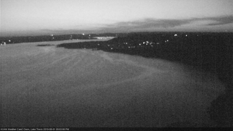 Lake Travis webcam, August 1, 2019 8:05 PM CT