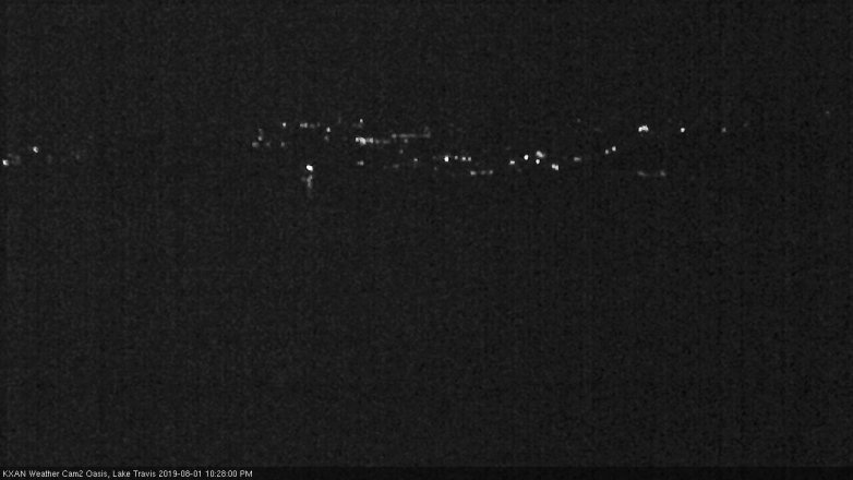 Lake Travis webcam, August 1, 2019 9:30 PM CT