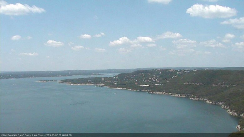 Lake Travis webcam, August 2, 2019 12:50 PM CT