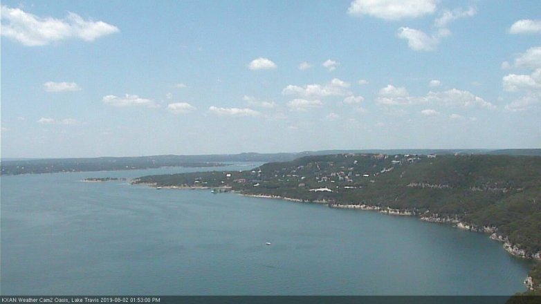 Lake Travis webcam, August 2, 2019 12:55 PM CT