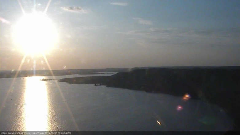 Lake Travis webcam, August 2, 2019 6:45 PM CT