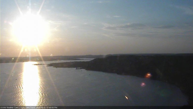 Lake Travis webcam, August 2, 2019 6:50 PM CT