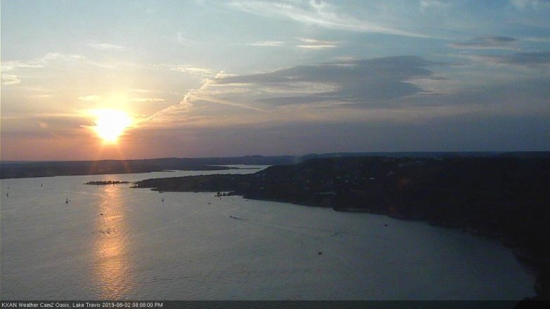 Lake Travis webcam, August 2, 2019 7:10 PM CT