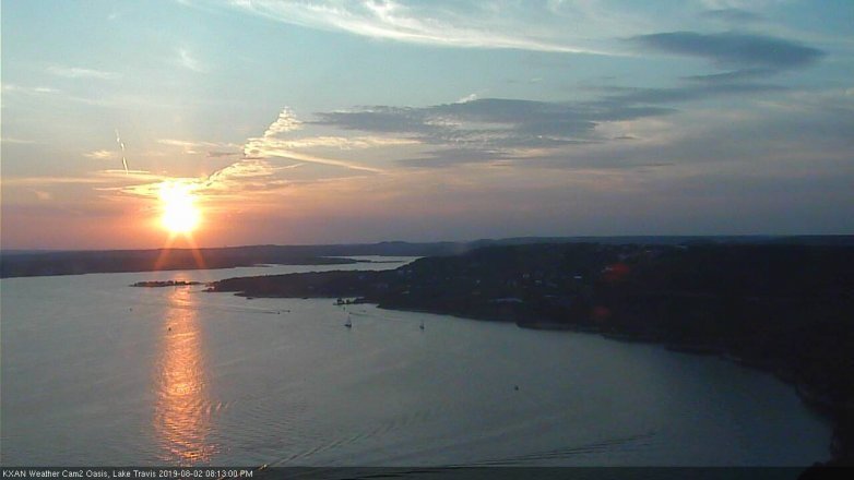 Lake Travis webcam, August 2, 2019 7:15 PM CT