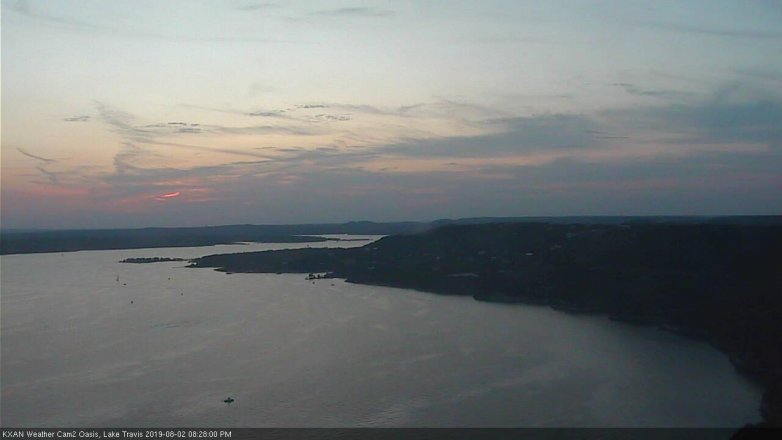 Lake Travis webcam, August 2, 2019 7:30 PM CT