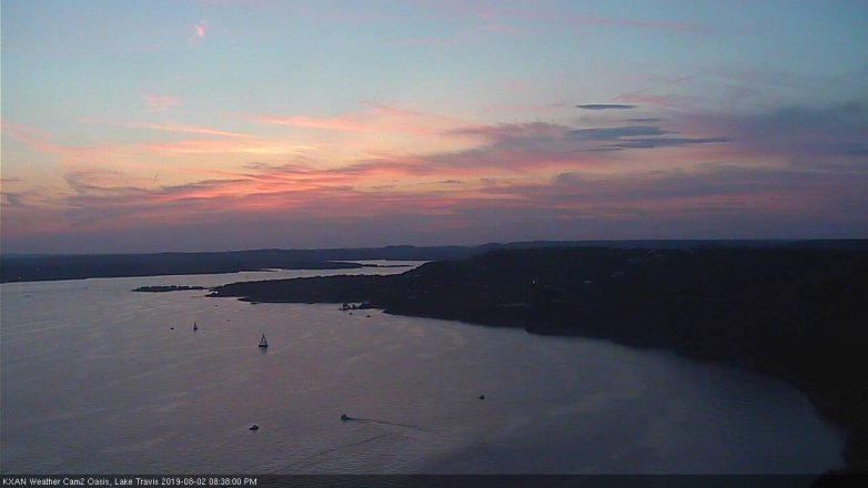 Lake Travis webcam, August 2, 2019 7:40 PM CT