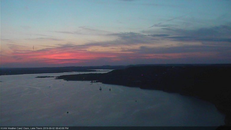 Lake Travis webcam, August 2, 2019 7:45 PM CT