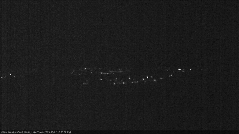 Lake Travis webcam, August 2, 2019 10:00 PM CT