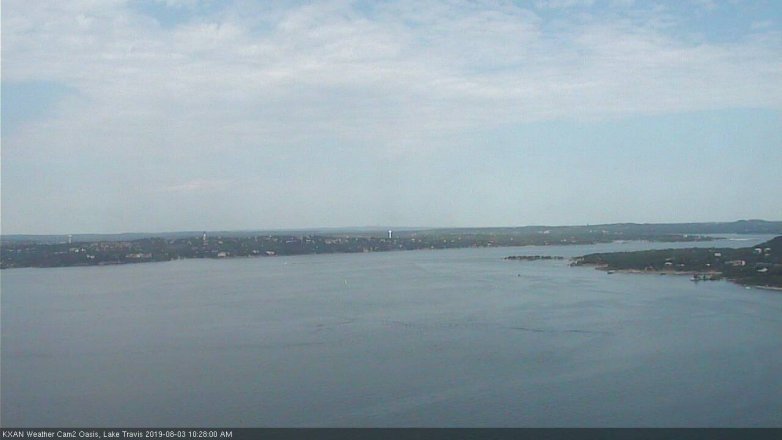 Lake Travis webcam, August 3, 2019 9:30 AM CT