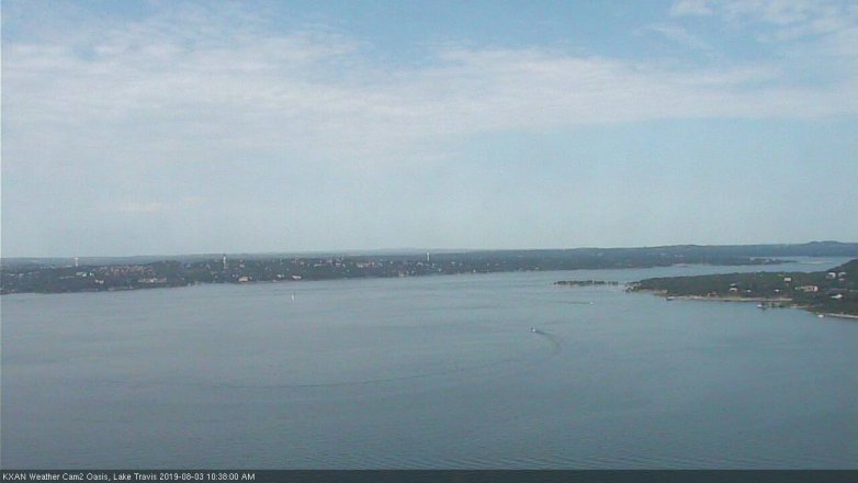 Lake Travis webcam, August 3, 2019 9:40 AM CT
