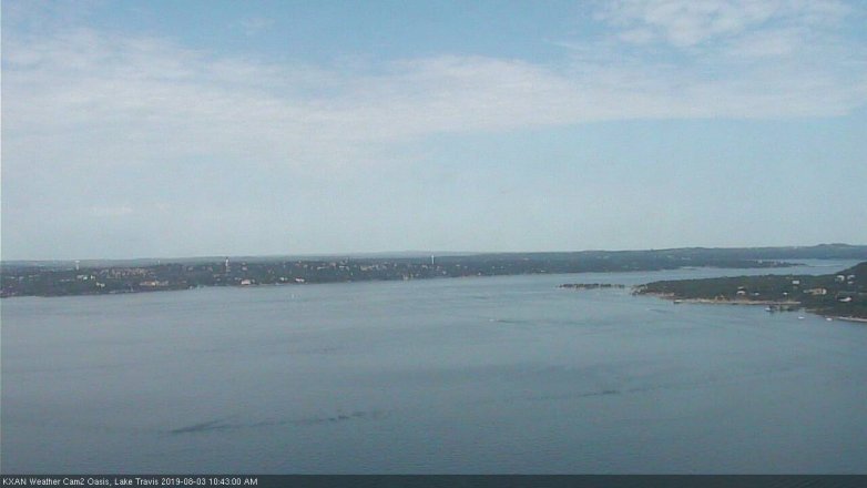 Lake Travis webcam, August 3, 2019 9:45 AM CT