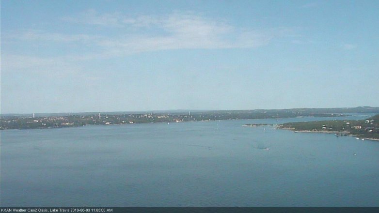 Lake Travis webcam, August 3, 2019 10:05 AM CT