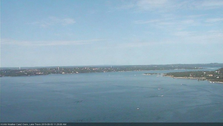 Lake Travis webcam, August 3, 2019 10:30 AM CT
