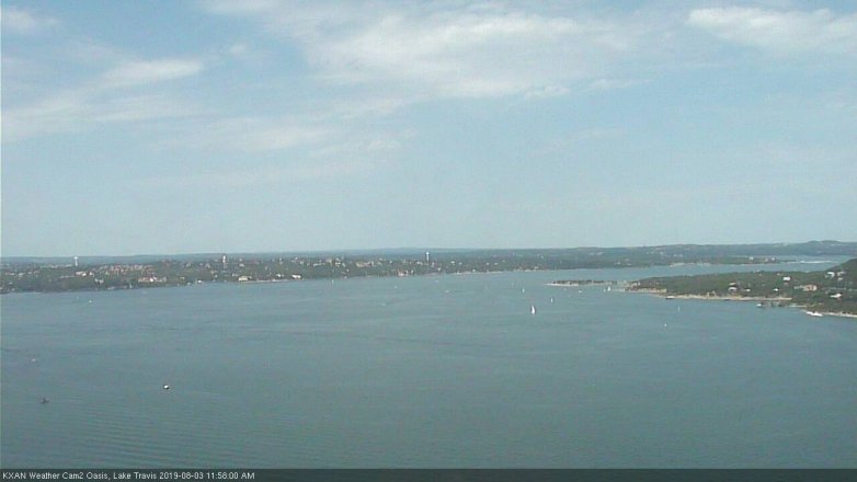 Lake Travis webcam, August 3, 2019 11:00 AM CT