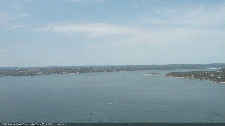 Lake Travis webcam, August 3, 2019 11:30 AM CT