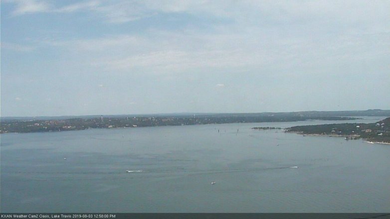 Lake Travis webcam, August 3, 2019 12:00 PM CT