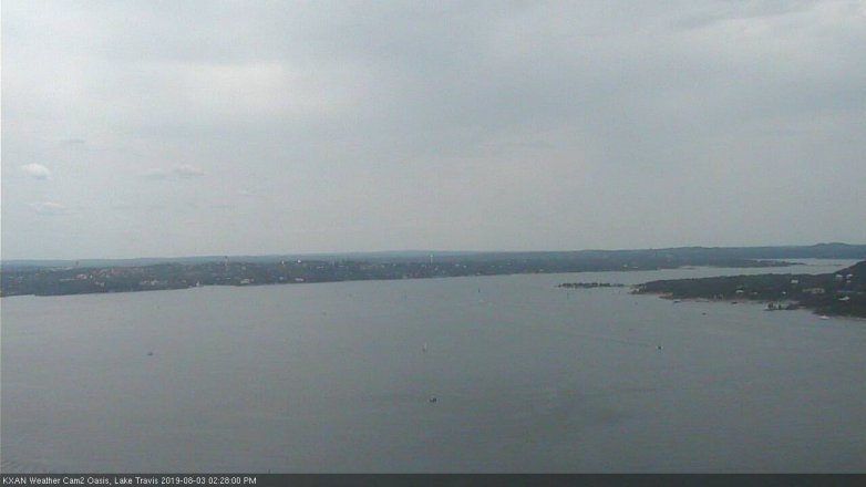 Lake Travis webcam, August 3, 2019 1:30 PM CT