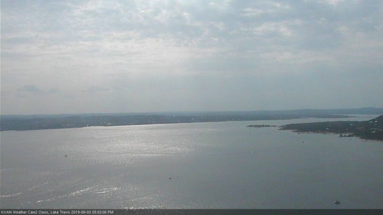 Lake Travis webcam, August 3, 2019 4:05 PM CT