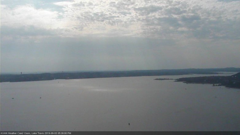 Lake Travis webcam, August 3, 2019 4:40 PM CT