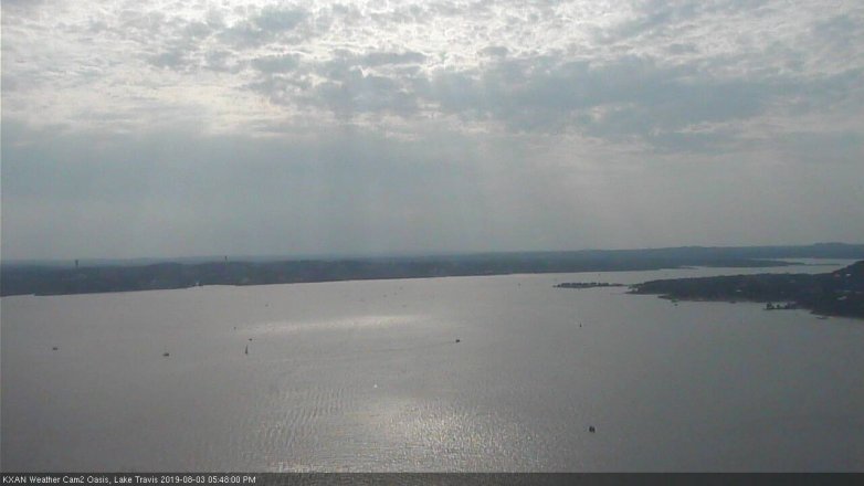 Lake Travis webcam, August 3, 2019 4:50 PM CT