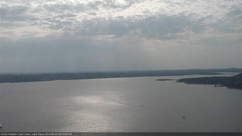 Lake Travis webcam, August 3, 2019 4:55 PM CT
