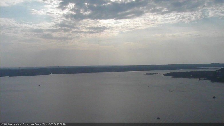 Lake Travis webcam, August 3, 2019 5:30 PM CT