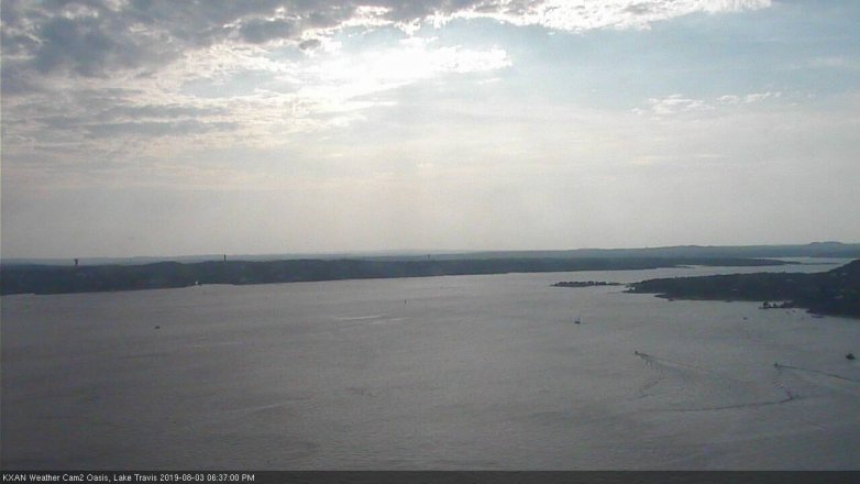Lake Travis webcam, August 3, 2019 5:40 PM CT
