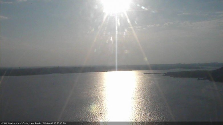 Lake Travis webcam, August 3, 2019 5:55 PM CT