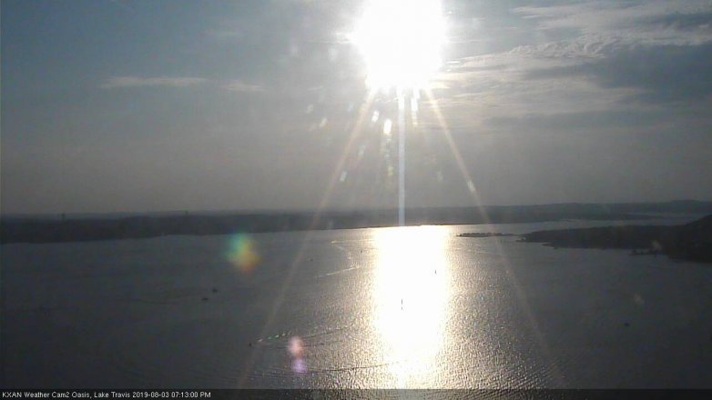 Lake Travis webcam, August 3, 2019 6:15 PM CT