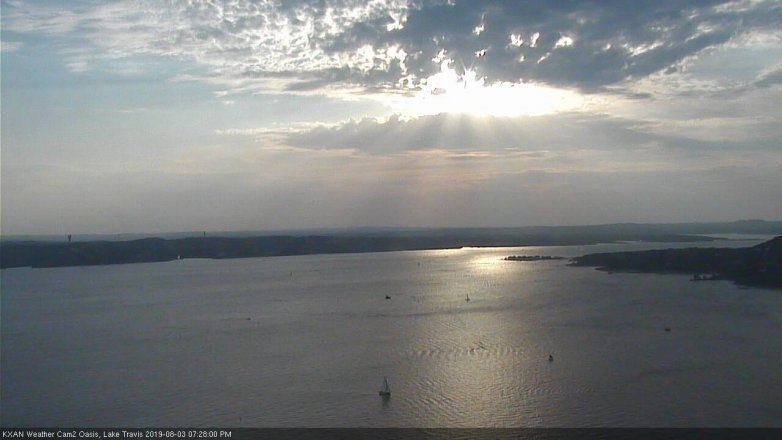 Lake Travis webcam, August 3, 2019 6:30 PM CT