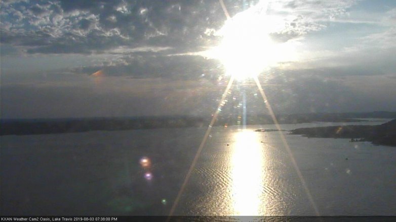 Lake Travis webcam, August 3, 2019 6:40 PM CT