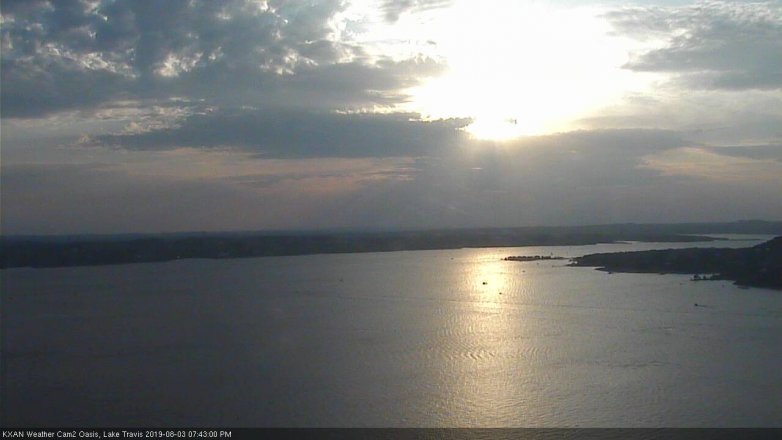 Lake Travis webcam, August 3, 2019 6:45 PM CT