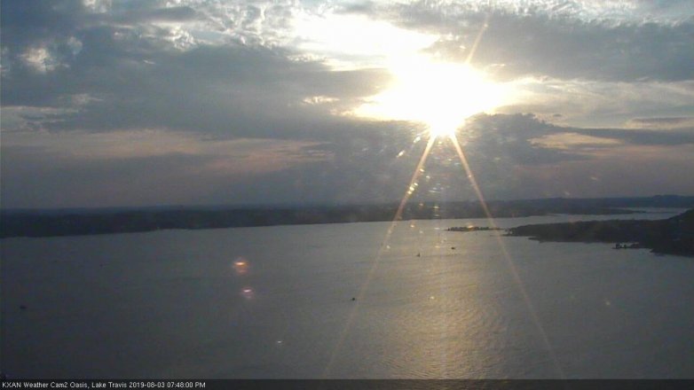Lake Travis webcam, August 3, 2019 6:50 PM CT
