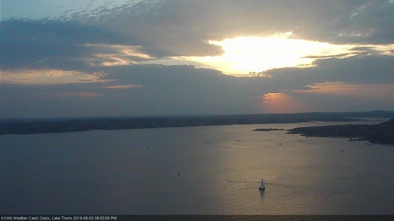 Lake Travis webcam, August 3, 2019 7:05 PM CT