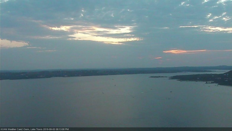 Lake Travis webcam, August 3, 2019 7:15 PM CT
