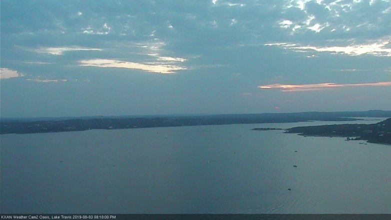 Lake Travis webcam, August 3, 2019 7:20 PM CT