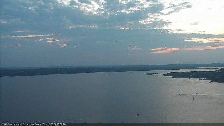 Lake Travis webcam, August 3, 2019 7:30 PM CT
