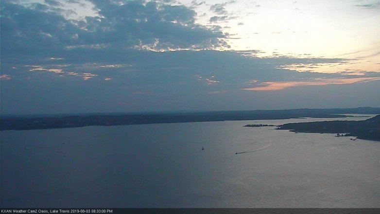 Lake Travis webcam, August 3, 2019 7:35 PM CT