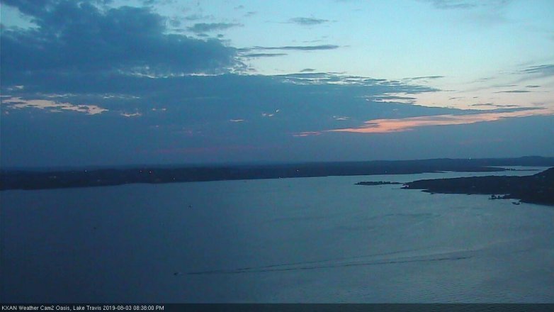 Lake Travis webcam, August 3, 2019 7:40 PM CT