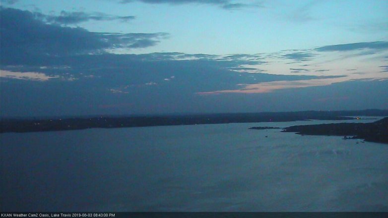 Lake Travis webcam, August 3, 2019 7:45 PM CT