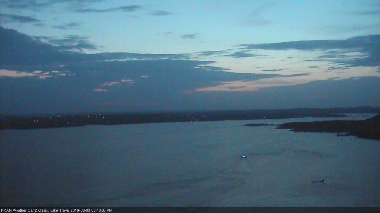 Lake Travis webcam, August 3, 2019 7:50 PM CT