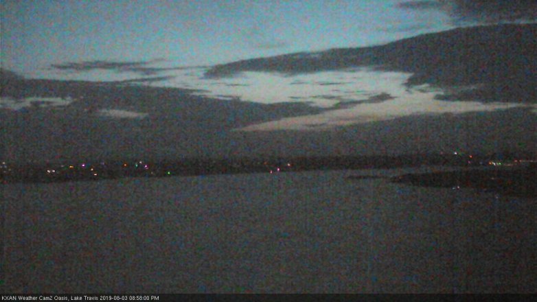 Lake Travis webcam, August 3, 2019 8:00 PM CT