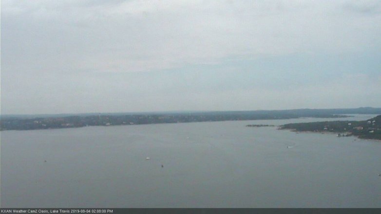 Lake Travis webcam, August 4, 2019 1:10 PM CT