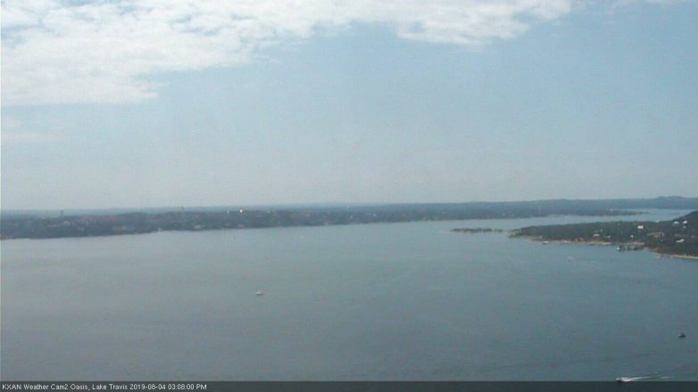 Lake Travis webcam, August 4, 2019 2:10 PM CT